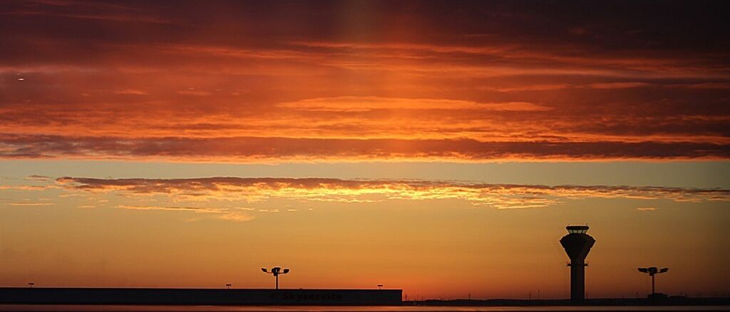 Airport sunset